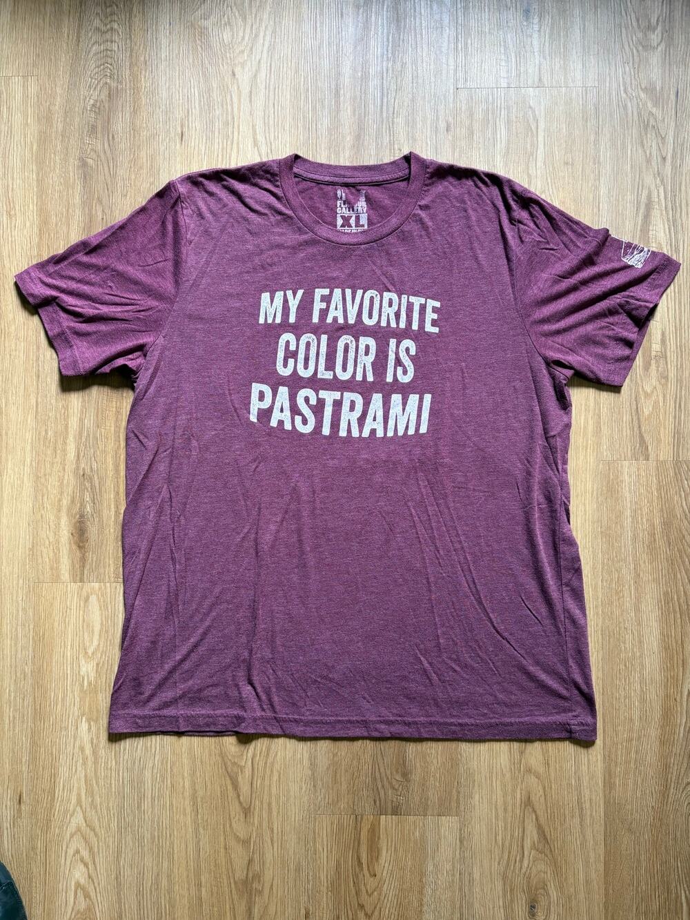 My Favorite Color is Pastrami culinary graphic Tee by Flavour Gallery Mens XL
